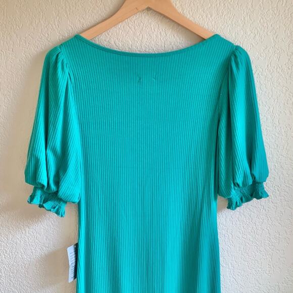 Saylor Teal Malavika Puff Sleeve Dress Size Small - Picture 4 of 14